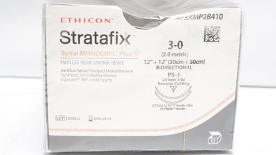 Ethicon SXMP2B410 3-0 Stratafix Spiral Monocryl Plus 12+12in. PS-1 (x)-Box of 12